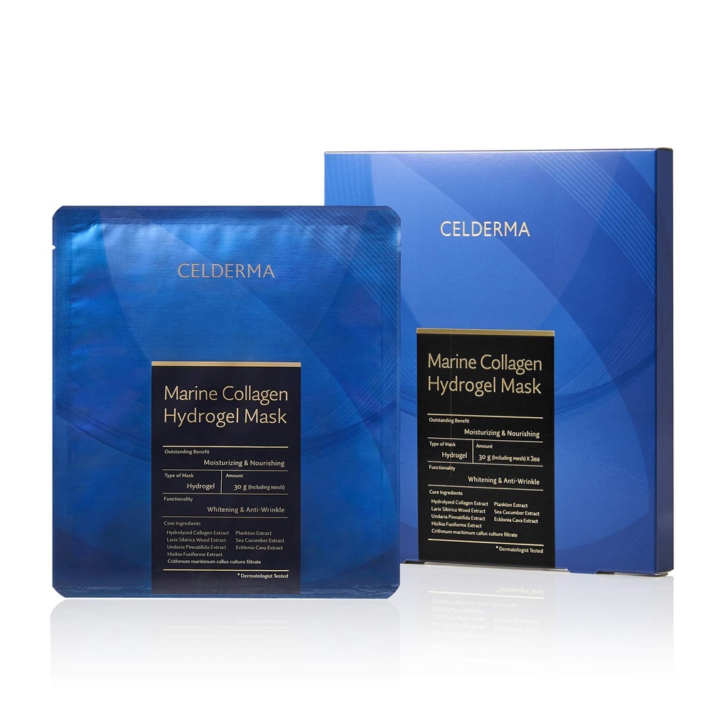 CELDERMA Marine Collagen Hydrogel Mask [3pcs] Anti- aging, Nærende, Intensive- hydrering