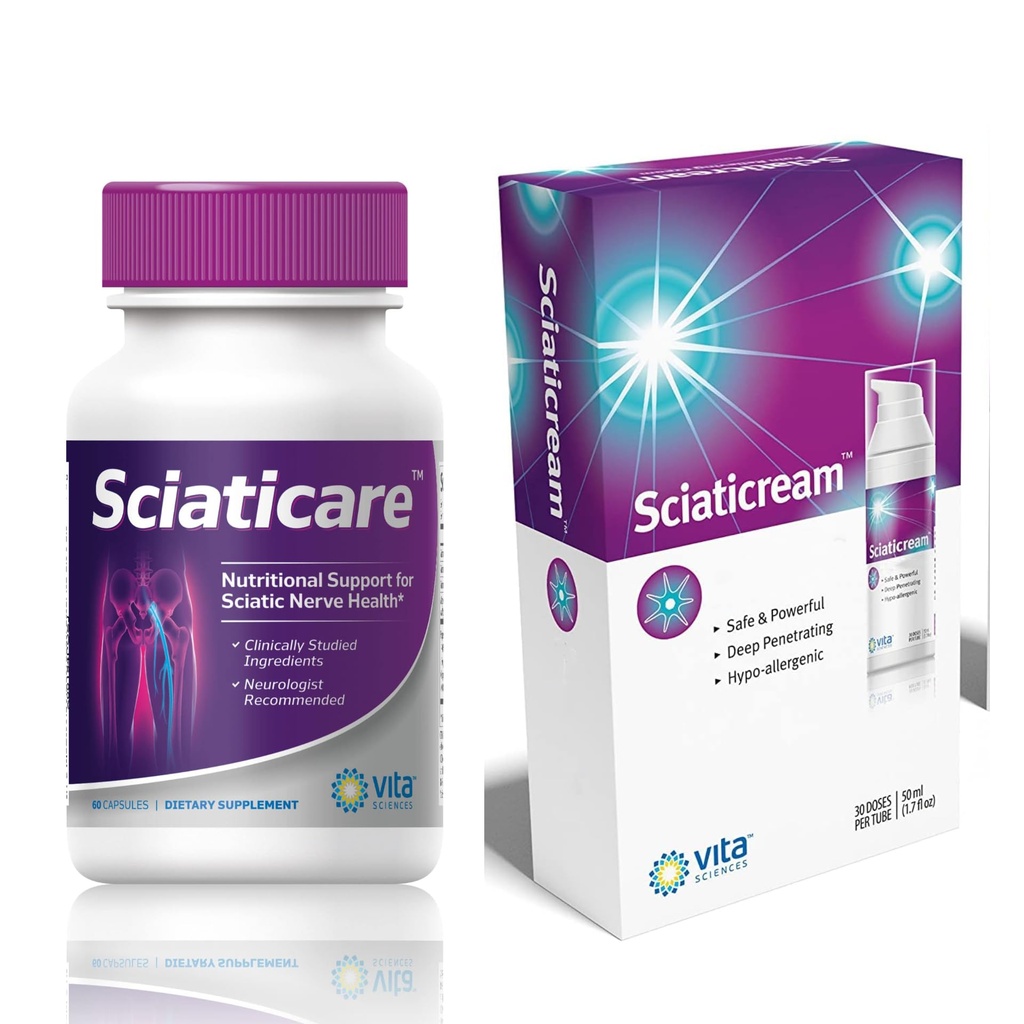 Ultimate Sciatic Nerve Support Bundle Sciatica Nerve Lindrende supplement og Sciatica Cream