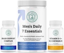 Mænds sundhed Vitality Bundle: Brain Support Complex, Mænds Daily 7 Essentials, og Vitamin D3 + K2
