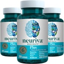 NEURIVA Plus Brain Supplement for hukommelse, fokus og koncentration + kognitiv funktion med klinisk testet Nootropics Phosphatidylserin og Neurofaktor, VIT B6 & B12, 30 Count Capsules (3 Pack)