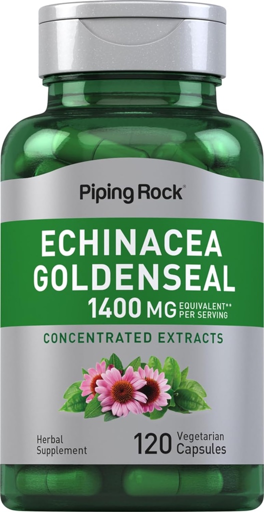 Piping Rock Echinacea Goldenseal Kapsler 124; 1400mg
