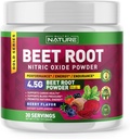 Beet Root Nitroxide Powder Supplement - Organic Beetroot Super Food Performance Booster til cirkulation, Energi, Stamina, Blood Flow og Heart Health - Vegan, non-GMO - Berry Flavor - 30 Serveringer
