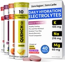 Quench Electrolyte Tablets 40 Count Instant Hydration, Electrolytes, Fastende Electrolytes Ingen sukker til optimal Hydration Support Ikke pulver - Vandmelon, Orange, Blandet Berry, Lemon Flavors