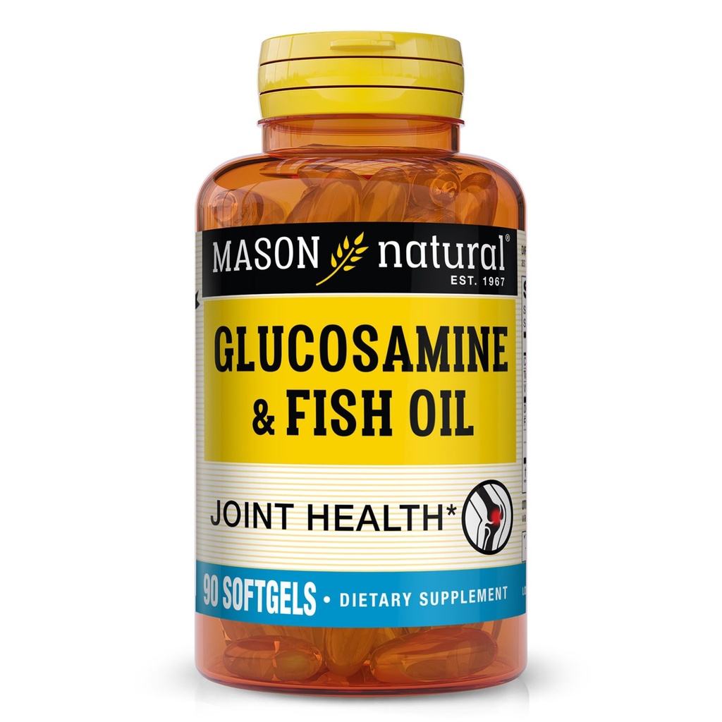 MASON NATURAL Glucosamin & Fish Oil Supplement med DHA & Omega 3 til Joint & Muscle Support, 1 Måned Supply Softgel Pills