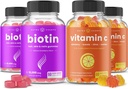 NutraChamps Biotin Gummies (2 Pack) og C-vitamin Gummies (2 Pack) 4 Pack Bundle