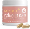 Boobie Relax Mor, Postpartum Stress Support Supplement 124; Amning Godkendt 124; Food og energi Support med Ashwagandha & L- Theanine, 60 kapsler
