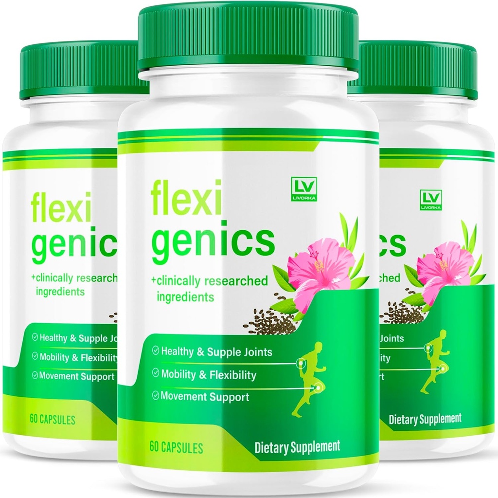 (3 Pack) Flexigenics Supplement Kapsler, Flexigenics Kapsler, Flexigenics, Flexigenics Supplement, Flexigenics Advanced Formel Pills, Flexi Genis Support Formel, 3 Måneder