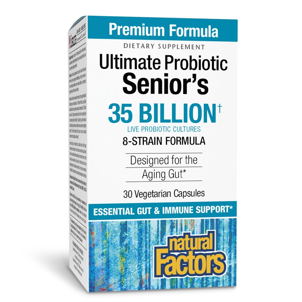 Naturlige faktorer Ultimate Probiotic Senior s - Senior supplement til fordøjelse og immunforsvar - 35 Millioner CFU 'er - Non-GMO & Gluten- Free - 30 Kapsler (30 Servere)