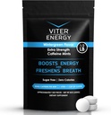 Viter Energy Extra Strength Coffeed Mints 80mg Coffein, B Vitamin, Sugar Free. (Wintergreen, 8oz, Bulk Bag)