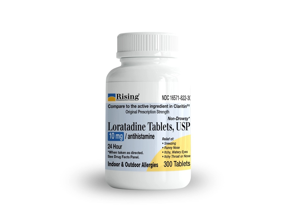 Rising Pharma Allergy Relief - Loratadine Tablets 10mg - Antihistamin, Allergy Relief Product - 300 Tabletter