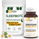 Naturlige stakke Kosttilskud Bundle - SleepBiotic Prebiotic Fiber (292g) + Serotonin supplement (60caps) - for Mood & Energy Boost, Mental Health, Gut Health og bedre søvn