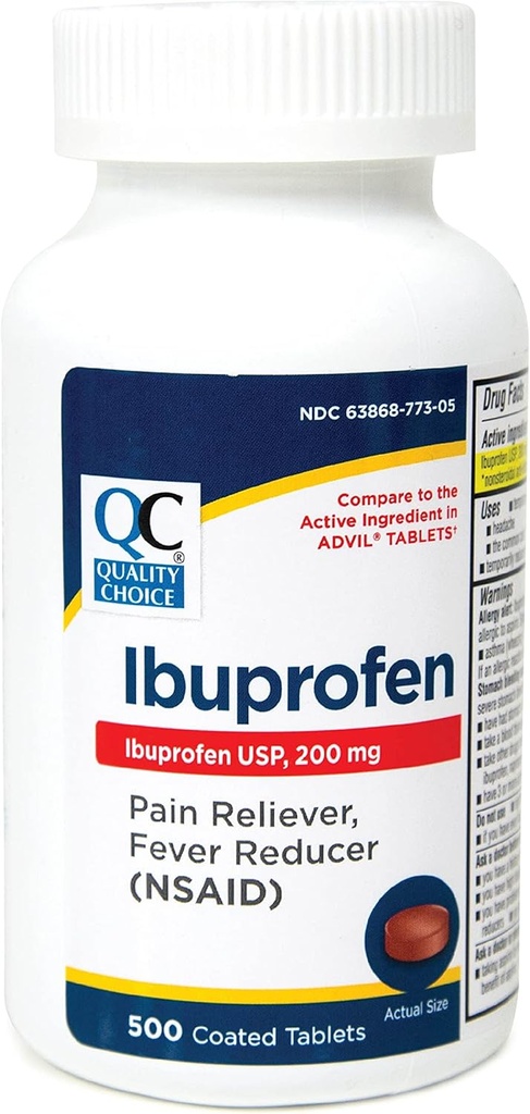 Kvalitetsvalg Ibuprofen 200mg. Tablet 500- Greve Plastic Flaske