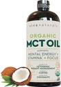 Viva Naturals Organic MCT Olie, 32 fl oz - MCT Olie til kaffe, USDA Organic, Non- GMO, Paleo Certified & Keto Friendly, Understøtter Energi & Mental Clarity