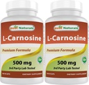 Bedste Naturals L- Carnosine 500 mg 100 Vcaps (100 Tæl (pakke med 2))
