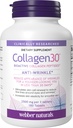 Webber Naturals Collagen 30 Anti-Wrinkle, 2,500mg of Bioactive Collagen Peptides Per Serving (3 Tablets), 180 Tablets, Helps Reduce Deep Wrinkles, Fine Lines, Non GMO, Dairy, Gluten Free