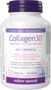 Webber Naturals Collagen30 Anti- Wrinkle, 2 500 mg Bioactive Collagen Peptider Per Serving, 180 tabletter, Hjælper Reducere dybe wrinkler, Fine Lines & Stimulates hudceller, Ikke GMO, Dairy & Gluten Free