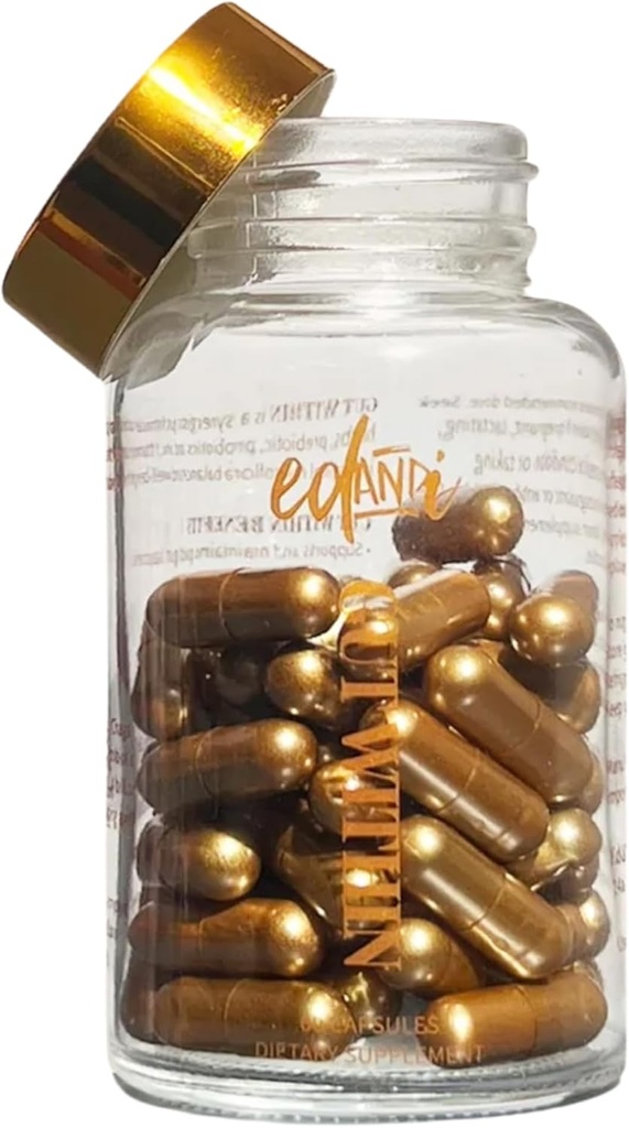 ed & i Gut Indenfor Prebiotic & Probiotic Supplement - fordøjelsesfremmende probiotika til kvinder, Probiotika til kvinder Bloating, fordøjelsesstøtte, kvinders Gut sundhed, 60 kapsler, 30- dages forsyning