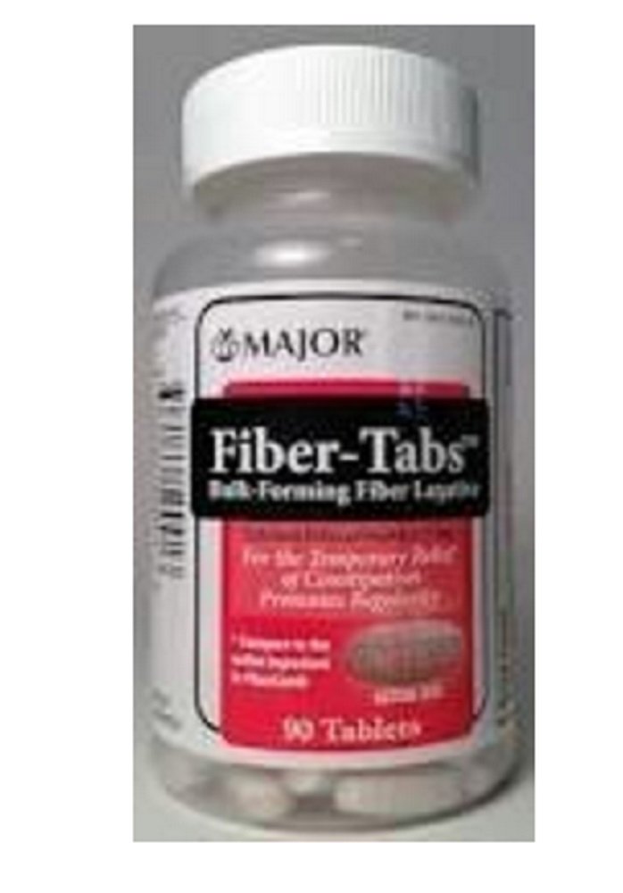 MAJOR Fiber- Tabs Tablets 500 Mg - Fibertabletter til kvinder og mænd - Lejlighedsvis Forstoppelse Relief til voksne - 90 Tablets - Pakning med 6 stk.