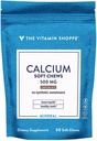 Calciumtyggere 1.000mg, Chokolade Tygge - Mineral Essential for sunde knogler & tænder, Ingen kunstige sødestoffer - med vitamin K1 & D3 (60 Tygge) af Vitamin Shoppe