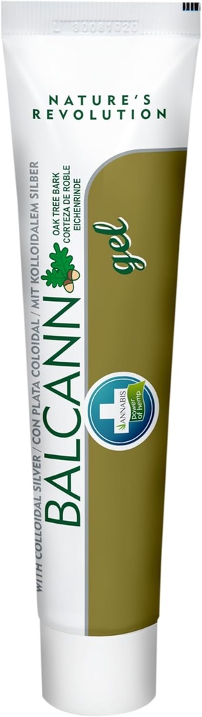 Annabis BALCANN Natural Vegan Skin Hempel Gel med eg Tree Bark - Fugt og lindring Irriteret, Eksematøs, og Psoriasis Hud - Efter- Sun, Sunburn, og Burn Care