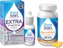 TheraTears 1200mg Omega 3 supplement til øje ernæring, Organic Flaxseed Triglycerid Fish Oil & VIT E, 90 Count Eye Drops, Ekstra tør øjenterapi, 15 ml, 0.5 Fl oz