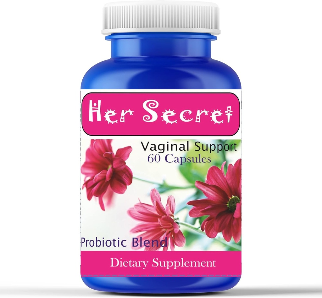 Celebrity LifeStyle Product Her Secret Women 's Probiotic med Prebiotika - Daglige Probiotika for kvinder fordøjelsessygdomme, Gut & Feminin Balance, pH-støtte, Non- GMO, Vegan, Made in USA - 60 Kapsler
