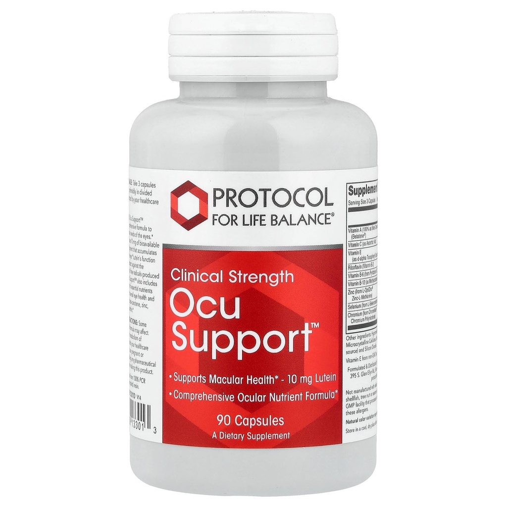 Protocol for Life Balance - Ocu Support ™ (Clinical Strength) - Omfattende formel med Lutein til at understøtte Macular Health & Samlet øjenfunktion - 90 kapsler