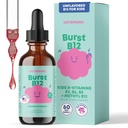 JoySpring Burst B12 Drops - Vitamin B Complex for Kids (2 fl oz) B2, B6, B5 + Methylcobalamin B12 Børn Supplement til støtte sund vækst & udvikling, Vegan B12, Age 2- 16 + Note 124; 60 Tjenester