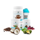 Ja, du kan! Detox Plus Kit - Daglig Rengøring Pure Fiber Meal Erstatning Drink Mix, Ryst Booster & tillæg, Krop Rengøring Kit til mænd og kvinder, Daglig System Rengøring - Kaffe, Hibiscus