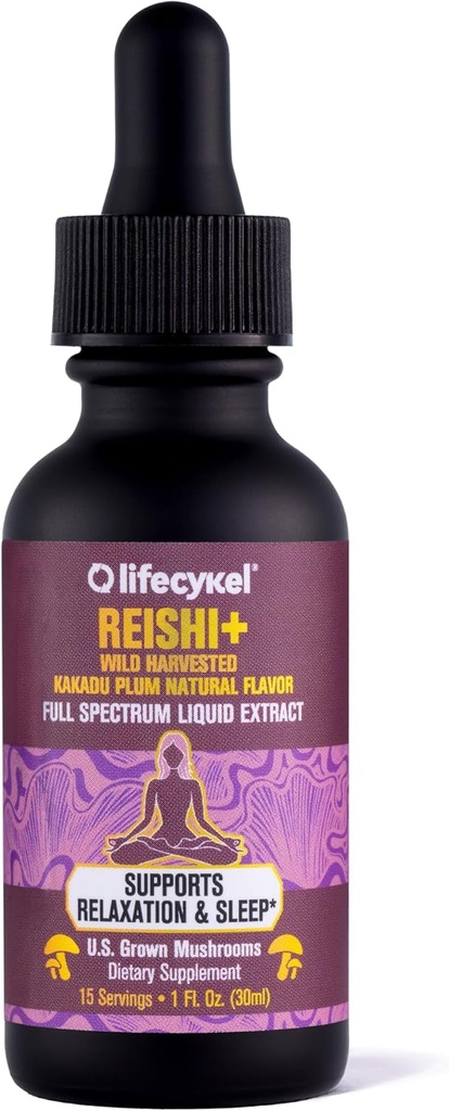 Life Cykel - Reishi Mushroom Extract med Wild Kakadu Plum - Potent Immun & Sleep Support, Vitamin- C Rich Adaptogen Mushroom Drops - 1 Fl Oz