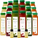 5 dag Juice rense af rå springvand, Tropiske Arme, Alle naturlige rå, kold presset frugt og grøntsagssaft, Detox rense, 30 flasker 12oz, 5 Bonus Ginger Skots