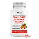 Organic Camu Camu Extract 20% C-vitamin kapsler - immun, Collagen, Metabolisme Support - 120 Veggie kapsler - Ikke GMO, Gluten Free, Vegan Supplement