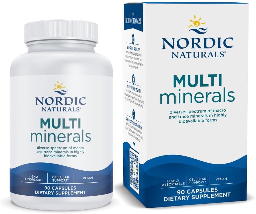 Nordic Naturals Multi Minerals, Unflavored - 90 Capsules - 11 Essential Minerals - Optimal Health & Wellness - Certified Vegan - Non-GMO - 30 Servings