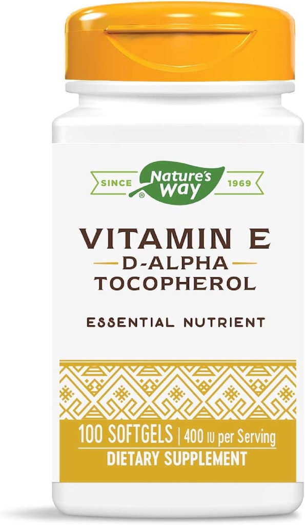 Nature 's Way Vitamin E D- Alpha Tocopherol - 268 mg per portion - Antioxidant - Essential Nutrient for Heart Muskelceller * - Gluten Free - 100 Softgels