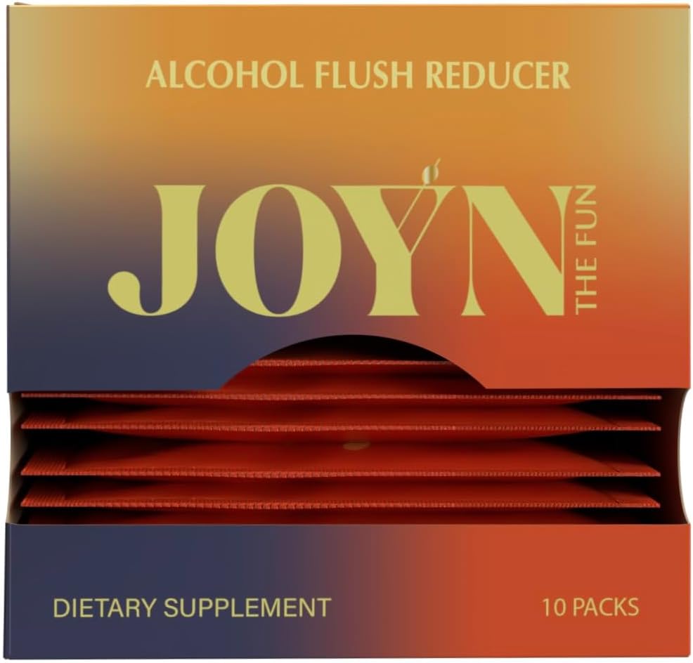 JOYN Supplement for Alkohol Flush Prevention, Detox, Leverstøtte, Asian Glow Relief Measures 124; Feel bedre før & efter drukning af 124; Vitamin med DHM, Milk Thistle, Glutathione, Vitamin B12 Measures 124; 10 Servere
