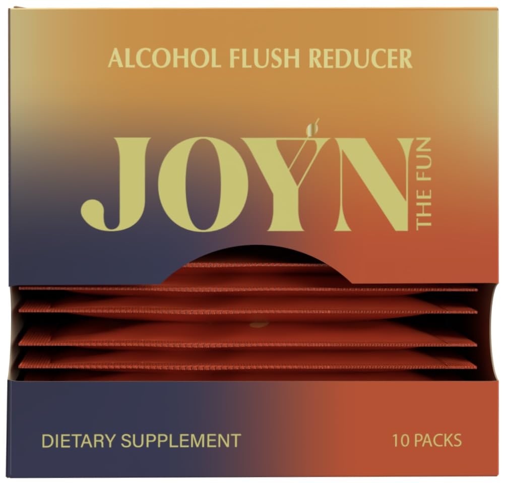 JOYN Supplement for Alkohol Flush Prevention, Detox, Leverstøtte, Asian Glow Relief Measures 124; Feel bedre før & efter drukning af 124; Vitamin med DHM, Milk Thistle, Glutathione, Vitamin B12 Measures 124; 10 Servere