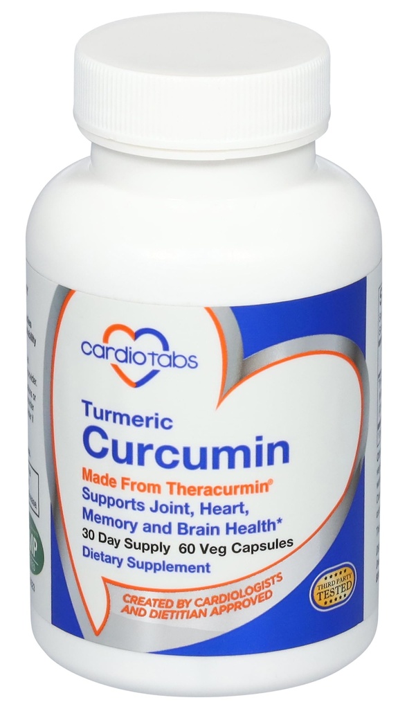 Gurkemeje - Joint, Heart, Hukommelse & Brain Supplement med 600 mg Theracurmin, stærkt Absorberbare Curcumin Kosttilskud, 60 Vegetarisk Curcumin og Gurkemeje Kapsler, 30- Day Supply