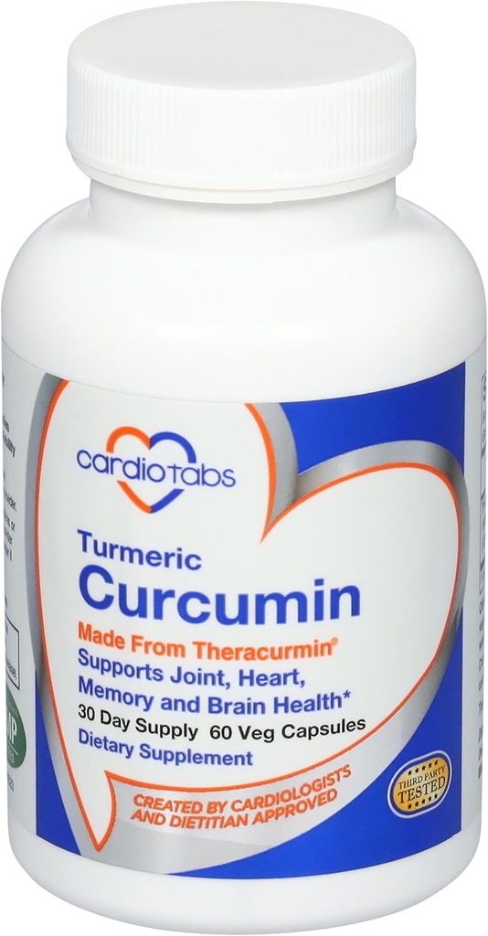 Gurkemeje - Joint, Heart, Hukommelse & Brain Supplement med 600 mg Theracurmin, stærkt Absorberbare Curcumin Kosttilskud, 60 Vegetarisk Curcumin og Gurkemeje Kapsler, 30- Day Supply