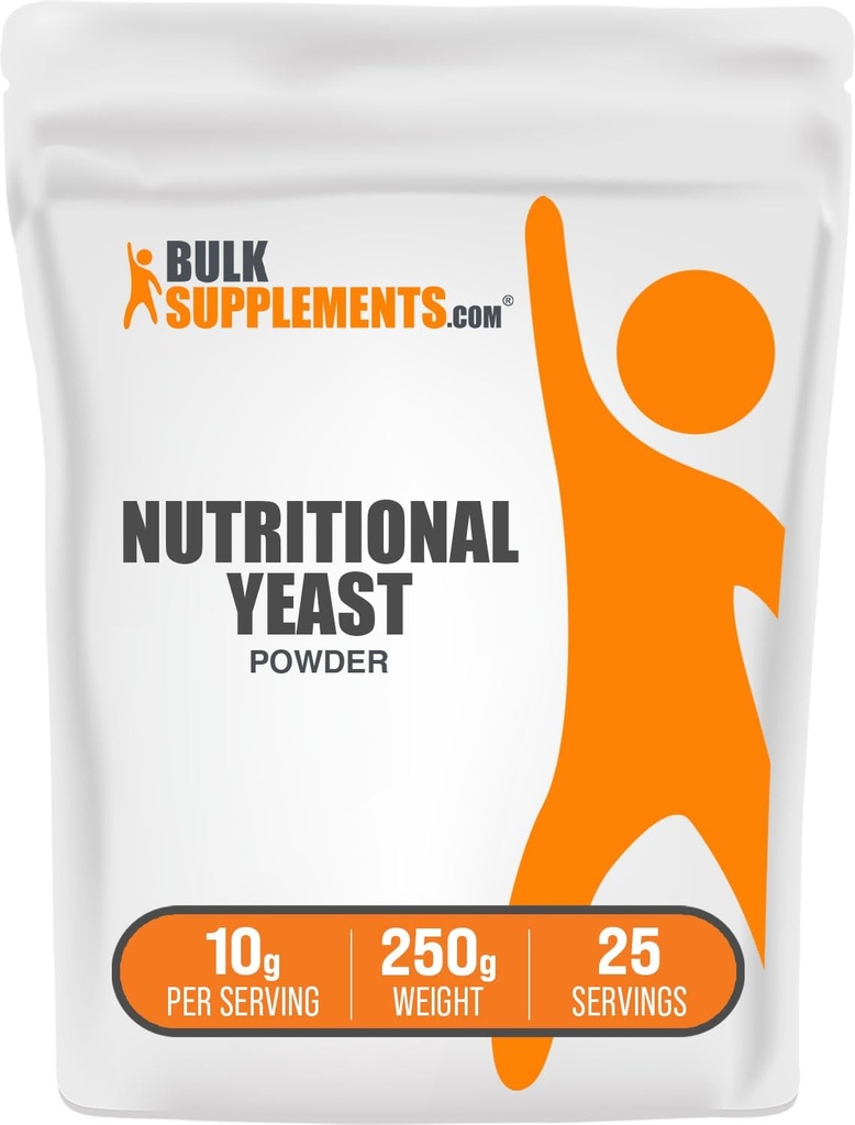 BulkSupplements.com Nutritional Gær Powder - Superfood Supplement, med Essential B Vitamin, Nutritional Gær Kosttilskud - Vegan & Gluten Free, 10g per Serving, 250g (8.8 oz) (Pack of 1)