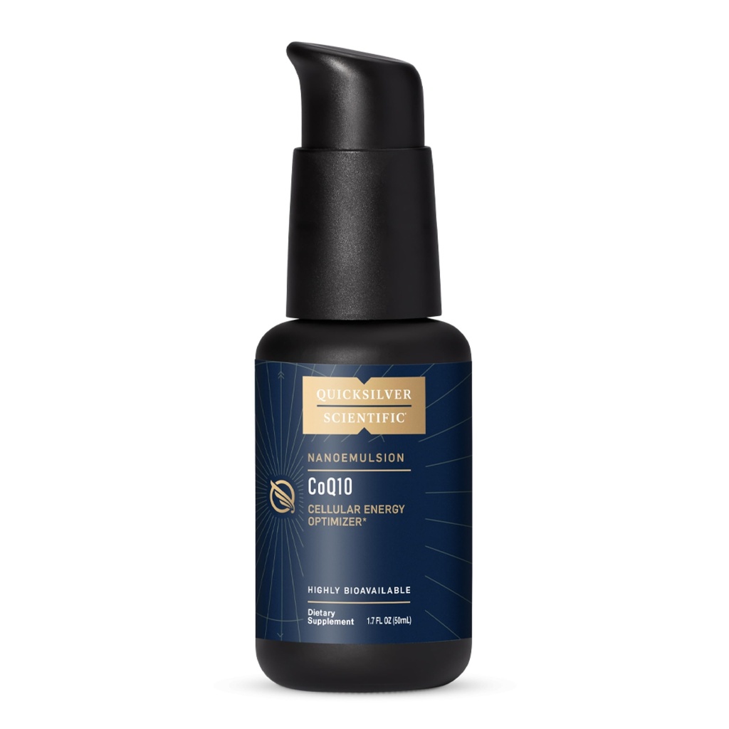 Quicksilver Scientific CoQ10 Nanoemulsion - Liposomal Coenzym Q10 Cardiovaskulær Support & Cellular Energy Supplement - Hurtig Absorbing Liquid CoQ10 (1.7oz / 50ml)