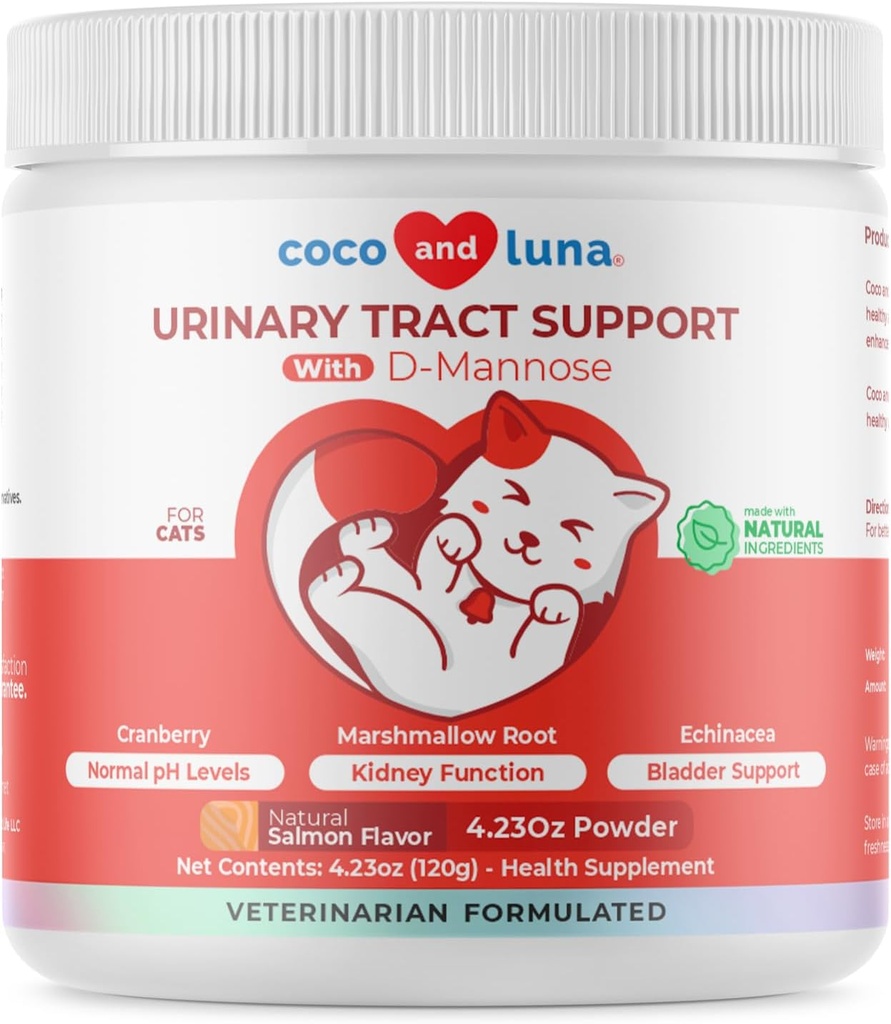 Tranebær til katte - Inkontinens Support, Urinary Tract Support, Kat UTI, Bstige Support, 120g Powder