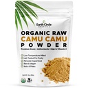 Earth Circle Organics Camu Camu Powder - Organic Raw Berry Powder with Natural Vitamin C & Antioxidants - Vegan, Kosher, Non- GMO Superfood for Immunity & Energy - 3oz (pakke med 1)
