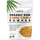 Earth Circle Organics Camu Camu Powder - Organic Raw Berry Powder with Natural Vitamin C & Antioxidants - Vegan, Kosher, Non- GMO Superfood for Immunity & Energy - 3oz (pakke med 1)