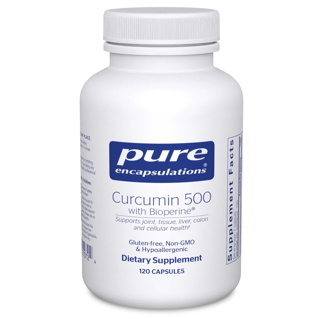 Pure indkapslinger Curcumin 500 med Bioperine - Antioxidant supplement til støtte Joints, Væv, Lever, kolon og cellulær sundhed * - med gurkemeje & Bioperine - 120 kapsler