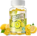 Creatine monohydrat Gummies Complex for mænd & kvinder -Advanced Formel W / L- Taurine + vitamin B12, Sukker Free Chewable Supplement, 90 Lemon Gummies