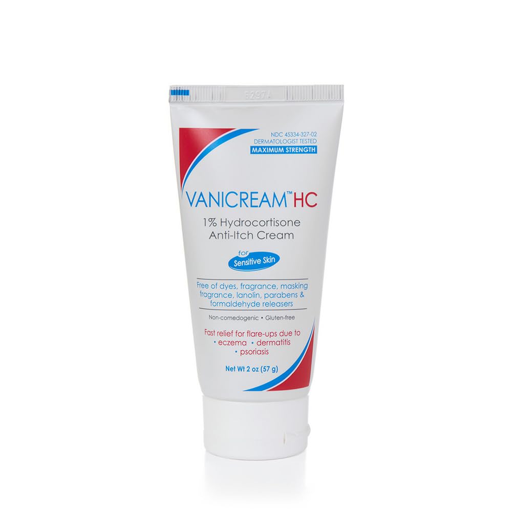 Vanicream 1% Hydrocortison Anti- Itch Cream - 2 oz - Maksimal OTC- styrke Formel for sensitiv hud
