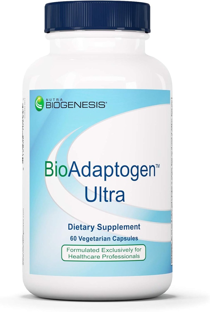Nutra Biogenesis Bioadaptogen Ultra - Adaptogens Kosttilskud, Adaptogene urter Kompleks for mænd og kvinder, Ashwagandha, Rhodiola Rosea, Ginseng for Mental Stress Support - 60 Kapsler