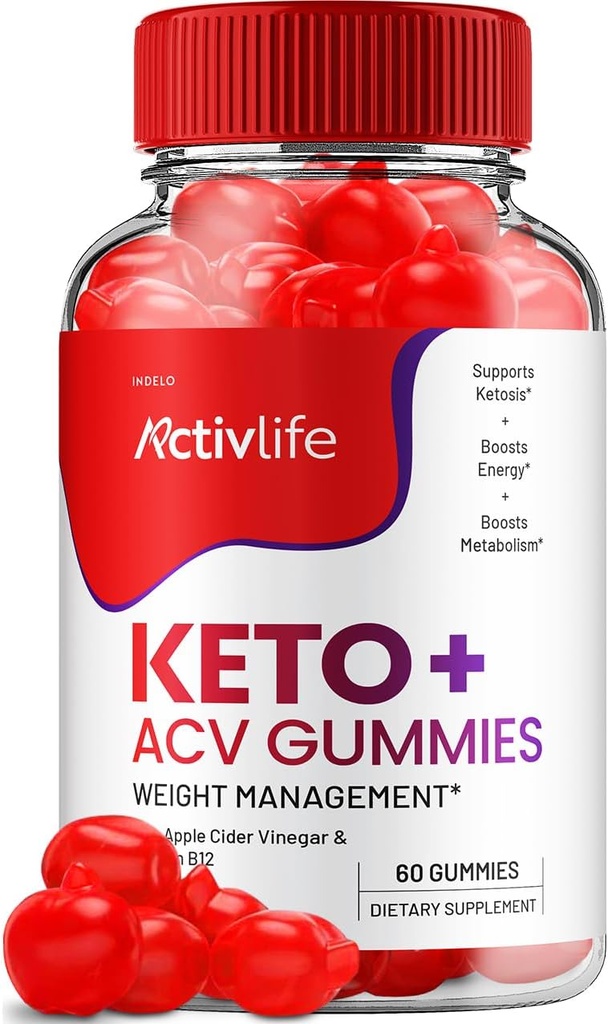 ActivLife Keto ACV Gummies - Active Life Keto Apple Cider Vinegaver, ActivLife Keto + ACV Weight Management Gummies ActiveLife Advanced 1000mg Formel (1 pakke - 60 Gummies)