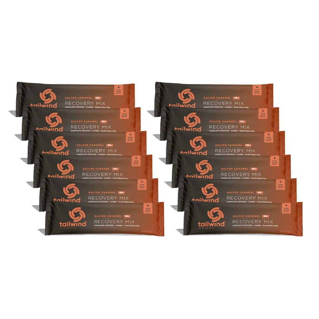 Tailwind Nutrition Inddrivelse Mix, 20 Bedste Komplet Protein, Kulhydrater, og Elektrolyter Powder Drink Mix til post-workout, Gratis Gluten, Soy, og Dairy, Vegan, 12 Servering, Saltet Caramel