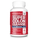 Sundhed Plus Super Colon Cleanse Night Formelle fordøjelse Support 124; Forstoppelse Relief til at reducere Bloating med Probiotika og Valerian Root til søvn 124; Mere end 1 Rengøring, 60 Kapsler